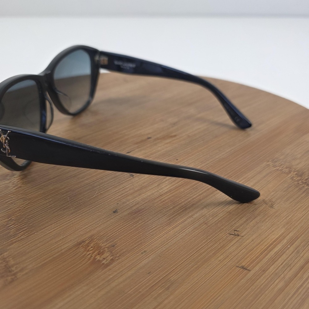 Saint Laurent SL M48/F Sunglasses Womens 57-15 Black Gray Cat Eye Gradient Italy - Picture 6 of 16